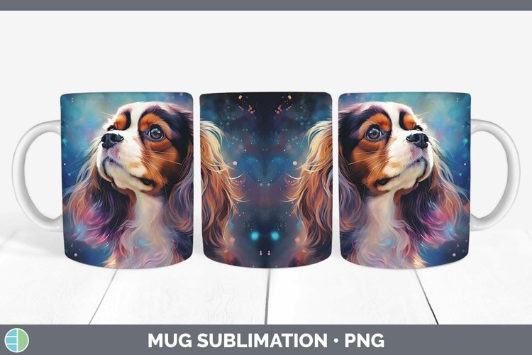 Galaxy Dog Cavalier King Charles Spaniel Mug Wrap Sublimatio