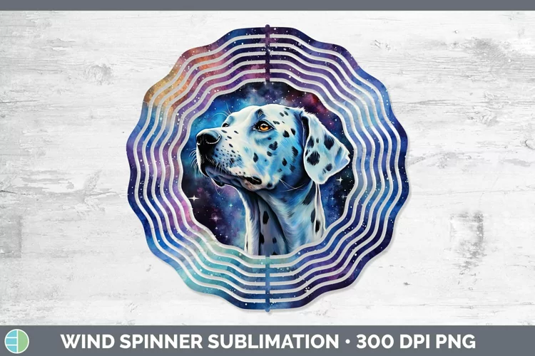 Galaxy Dog Dalmatian Wind Spinner Sublimation Spinner Design