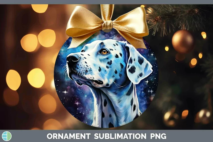 Galaxy Dog Dalmatian Ornament Sublimation Bauble Designs