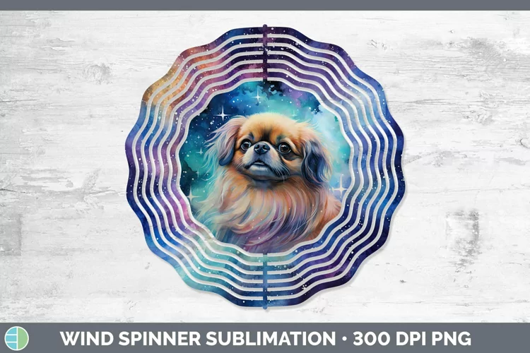 Galaxy Dog Pekingese Wind Spinner Sublimation Spinner Design