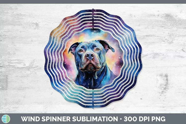 Galaxy Dog Pit Bull Wind Spinner Sublimation Spinner Designs
