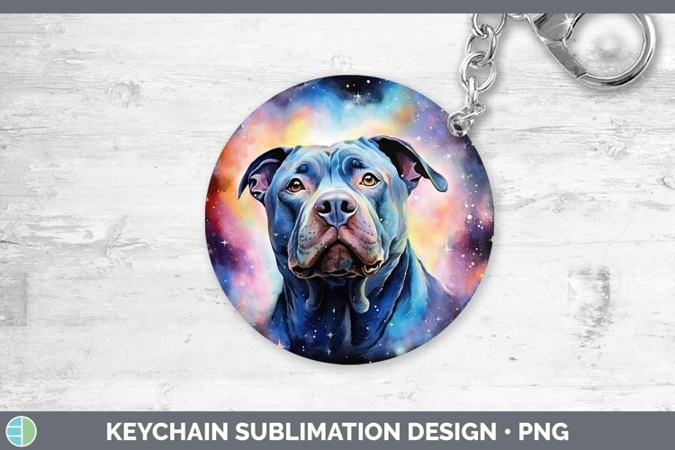 Galaxy Dog Pit Bull Keychain Sublimation Keyring Designs