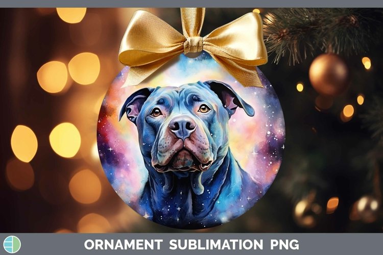 Galaxy Dog Pit Bull Ornament Sublimation Bauble Designs
