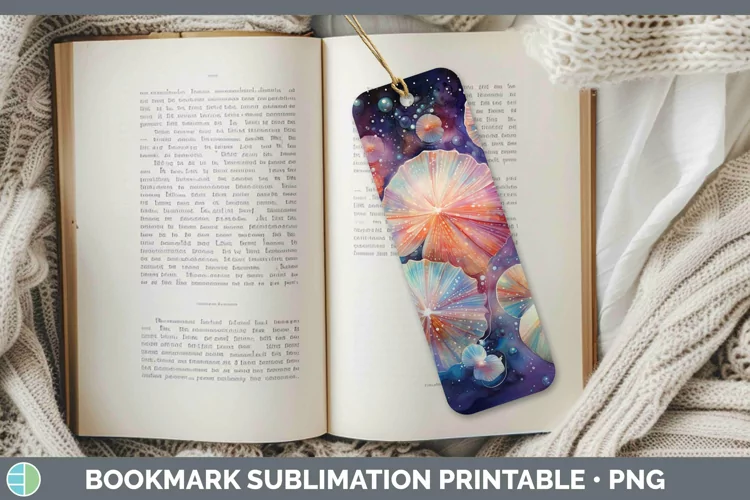 Galaxy Seashell Bookmark Sublimation Printable Designs