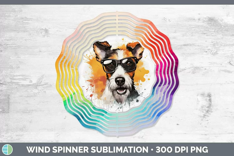 Hipster Dog Fox Terrier Dog Wind Spinner Sublimation Spinner