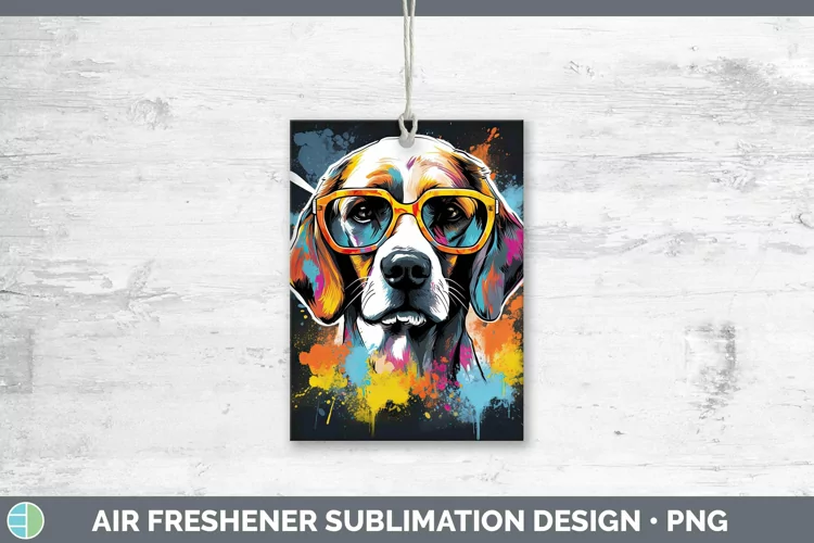 Hipster Dog Beagle Air Freshener Sublimation Car Freshener D