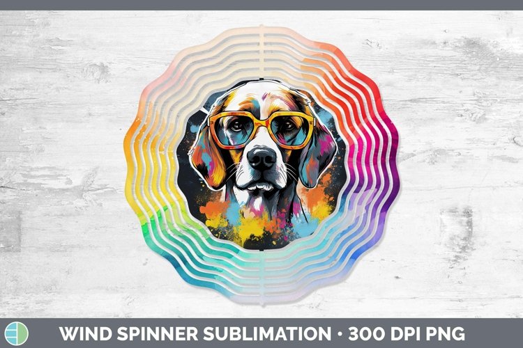 Hipster Dog Beagle Wind Spinner Sublimation Spinner Designs example image 1