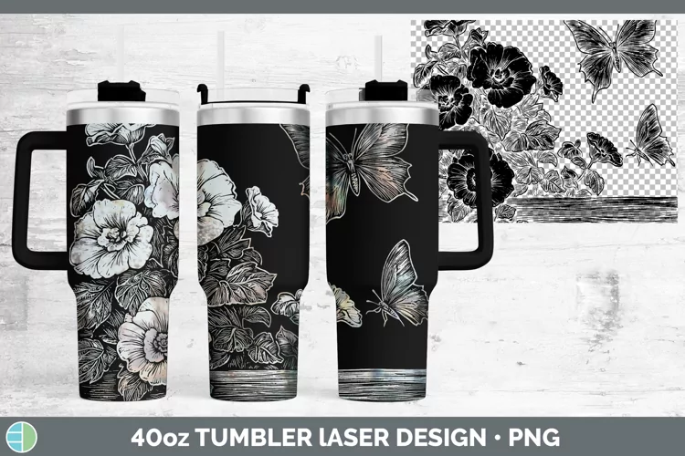 Cottage Flowers Begonia Laser 40oz Tumbler Sublimation Tumbl
