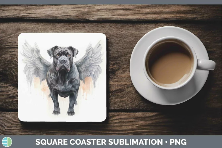 Memorial Watercolor Cane Corso Square Coaster Sublimation Co