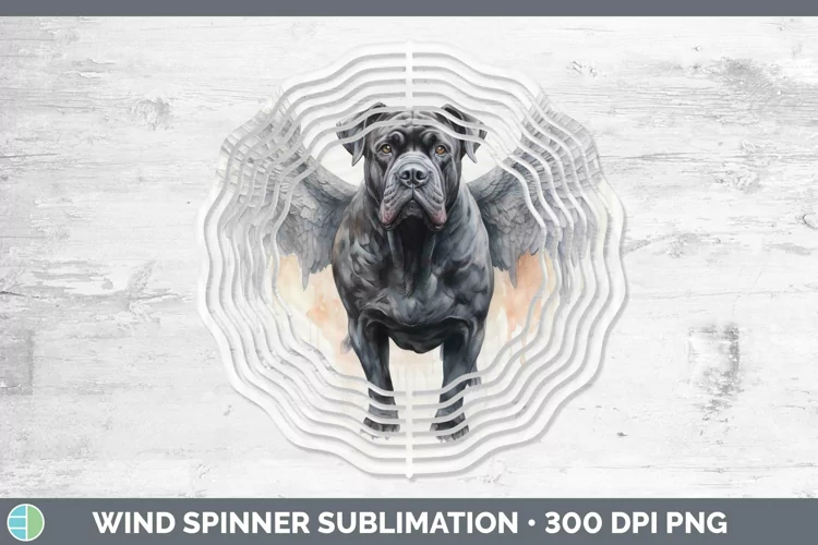 Memorial Watercolor Cane Corso Wind Spinner Sublimation Spin