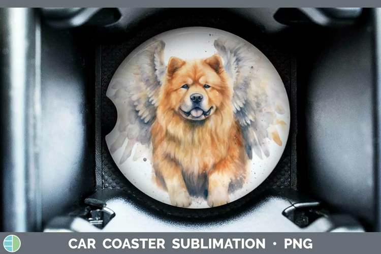 Memorial Watercolor Chow Chow Car Coaster Sublimation Coaste