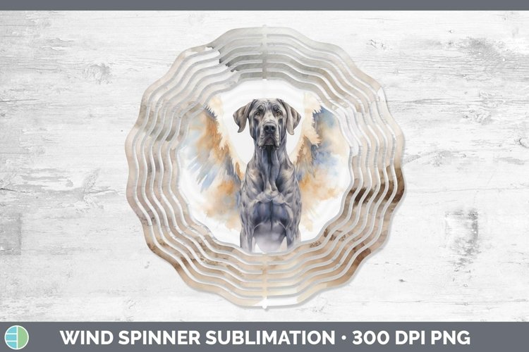 Memorial Watercolor Great Dane Wind Spinner Sublimation Spin example image 1