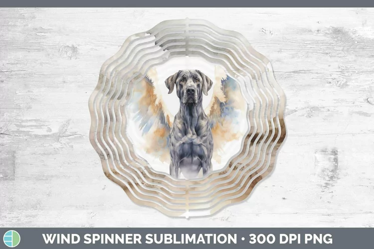 Memorial Watercolor Great Dane Wind Spinner Sublimation Spin