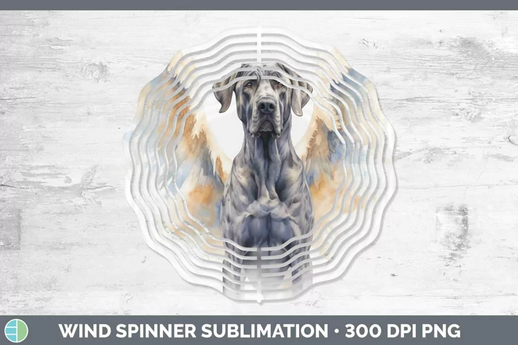 Memorial Watercolor Great Dane Wind Spinner Sublimation Spin