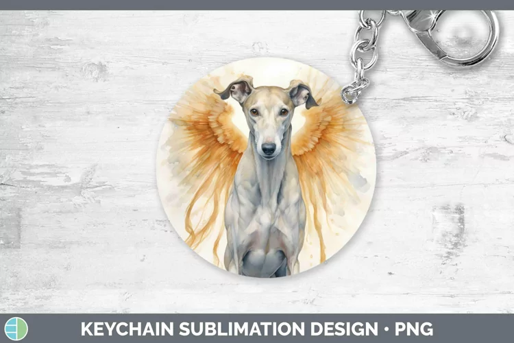 Memorial Watercolor Greyhound Keychain Sublimation Keyring D