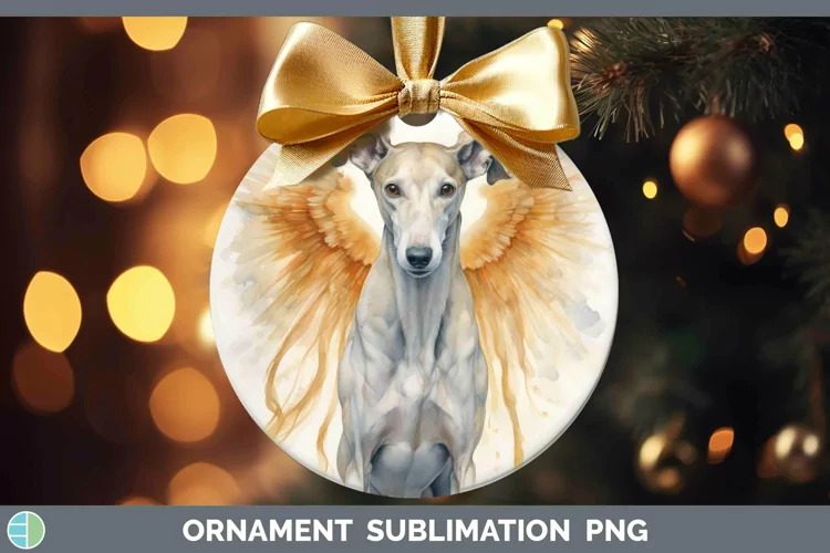 Memorial Watercolor Greyhound Ornament Sublimation Bauble De