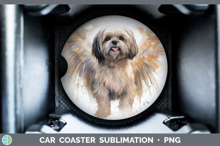 Memorial Watercolor Lhasa Apso Car Coaster Sublimation Coast example image 1