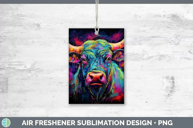 Neon Bull Air Freshener Sublimation Car Freshener Designs