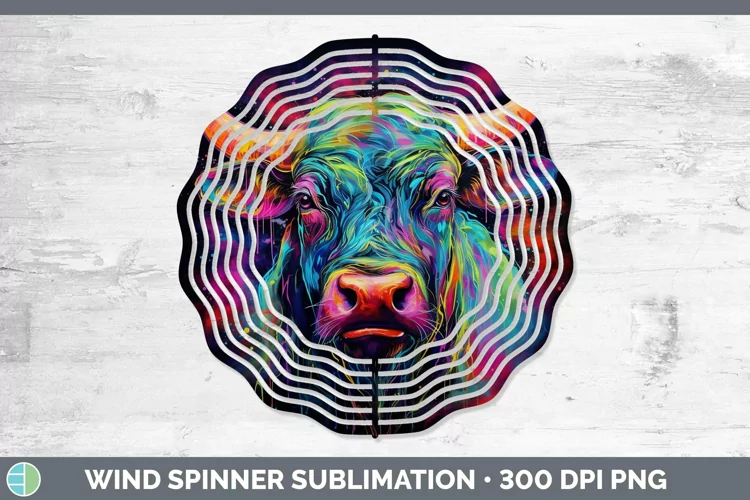 Neon Bull Wind Spinner Sublimation Spinner Designs
