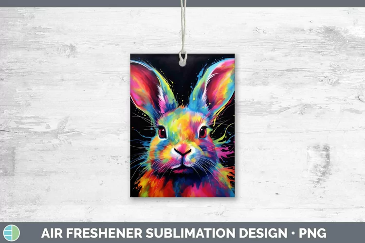 Neon Bunny Air Freshener Sublimation Car Freshener Designs