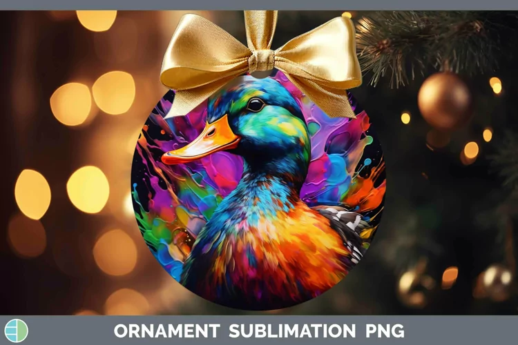 Neon Duck Ornament Sublimation Bauble Designs