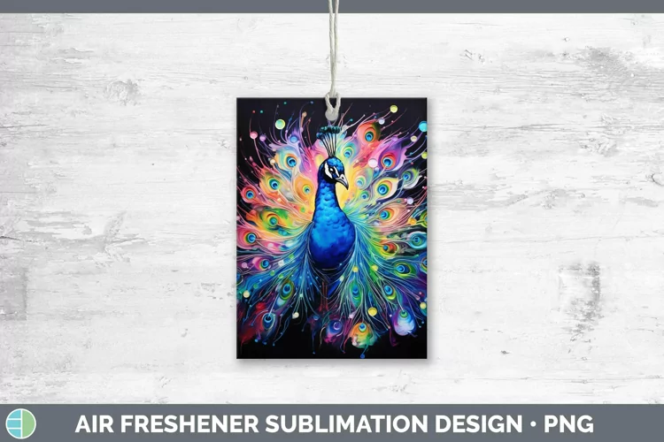 Neon Peacock Air Freshener Sublimation Car Freshener Designs