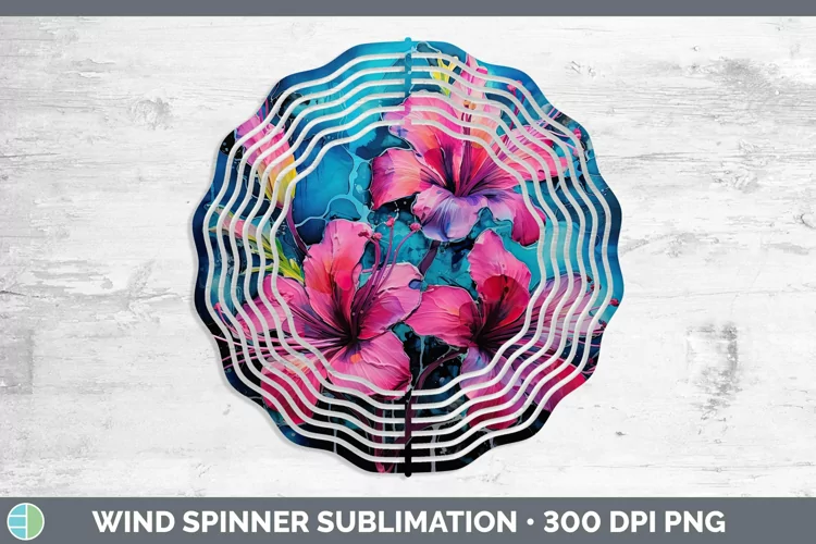 Neon Azalea Wind Spinner | Sublimation Spinner Designs