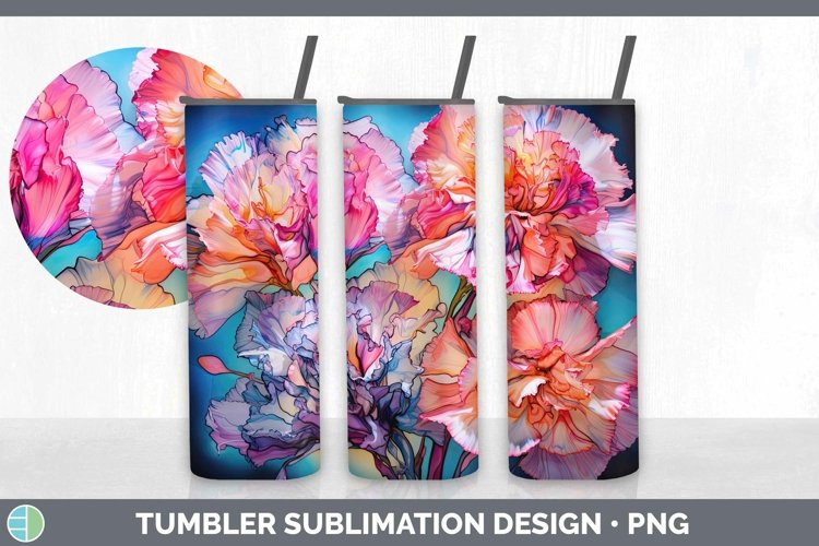 Neon Carnation Tumbler | Sublimation 20 oz Skinny Tumbler De