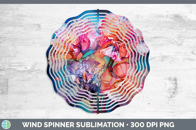 Neon Carnation Wind Spinner | Sublimation Spinner Designs
