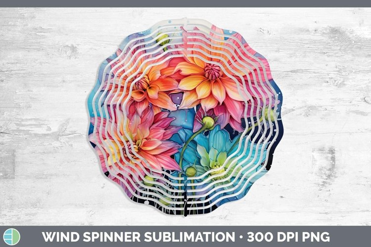 Neon Dahlia Wind Spinner | Sublimation Spinner Designs