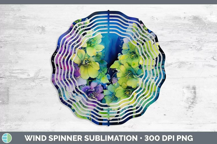 Neon Delphinium Wind Spinner | Sublimation Spinner Designs