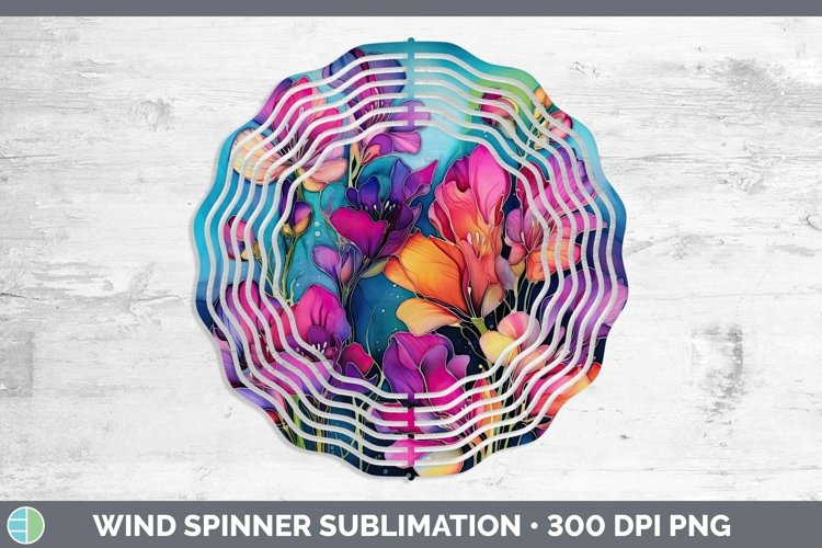 Neon Freesia Wind Spinner | Sublimation Spinner Designs