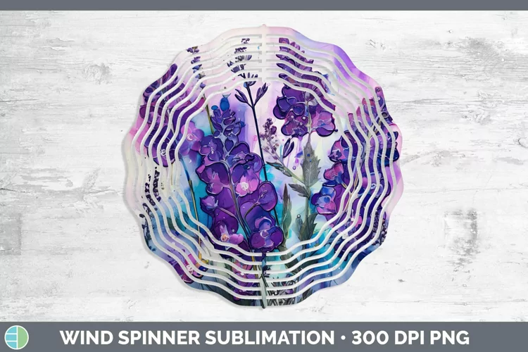 Neon Lavender Wind Spinner | Sublimation Spinner Designs