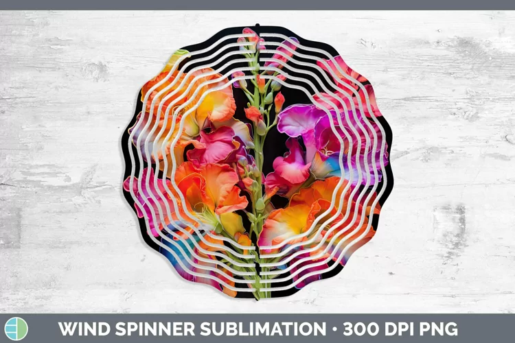 Neon Snapdragon Wind Spinner | Sublimation Spinner Designs