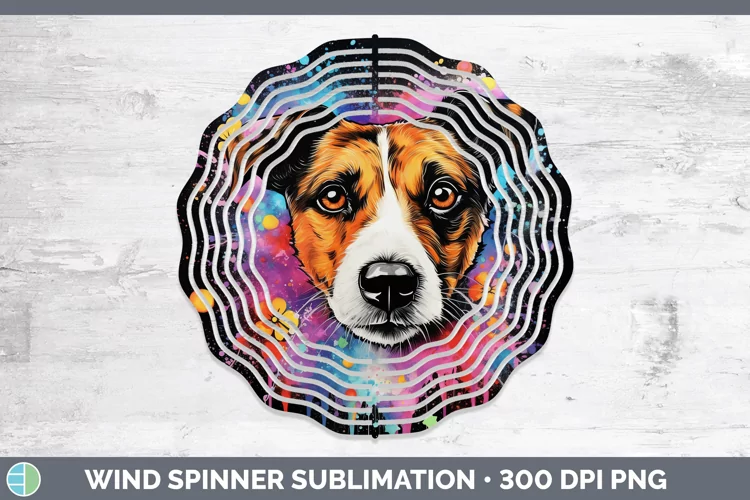 Neon Jack Russell Terrier Wind Spinner Sublimation Spinner D