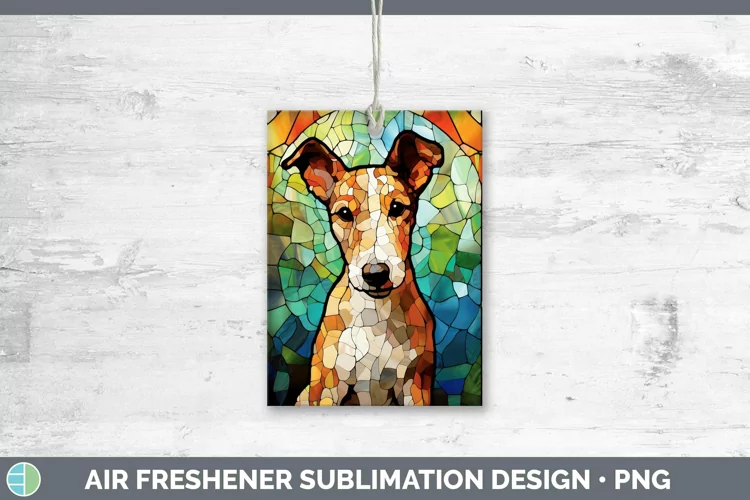 Stained Glass Dog Fox Terrier Dog Air Freshener Sublimation