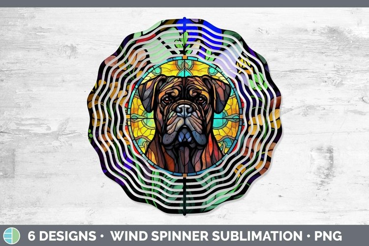 Stained Glass Dog Wind Spinner Sublimation Graphic