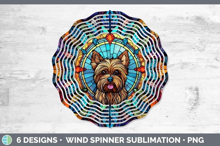 Yorkshire Terrier Stained Glass Dog Wind Spinner Sublimation example image 1