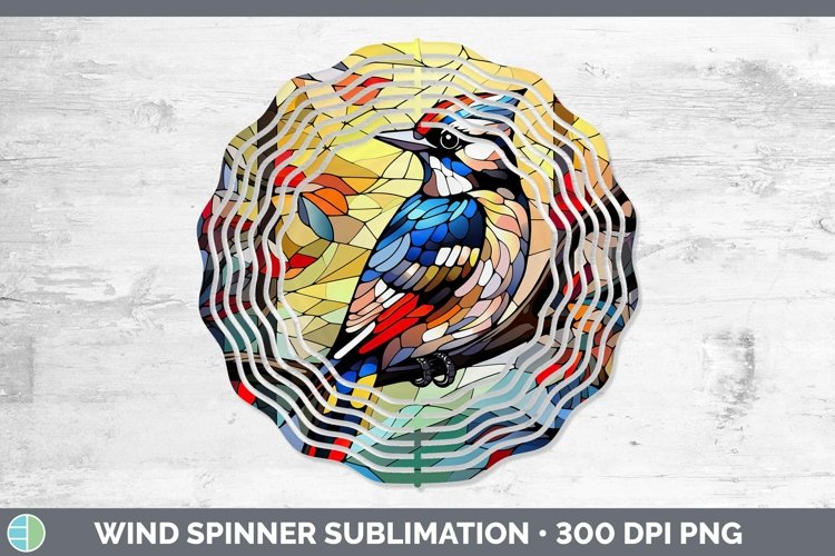 Stained Glass Bird Woodpecker Wind Spinner Sublimation Spinn example image 1