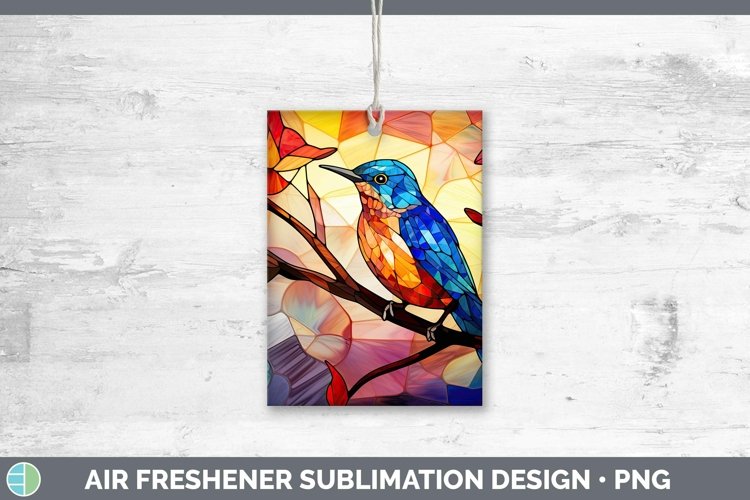 Stained Glass Bird Wren Air Freshener Sublimation Car Freshe example image 1
