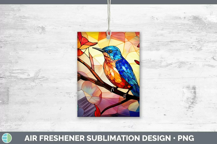 Stained Glass Bird Wren Air Freshener Sublimation Car Freshe