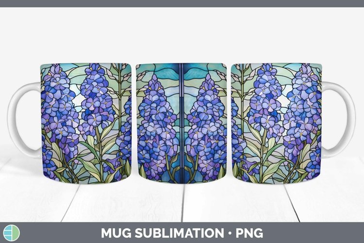 GorgeousStained Glass Flowers Mug Wrap design.