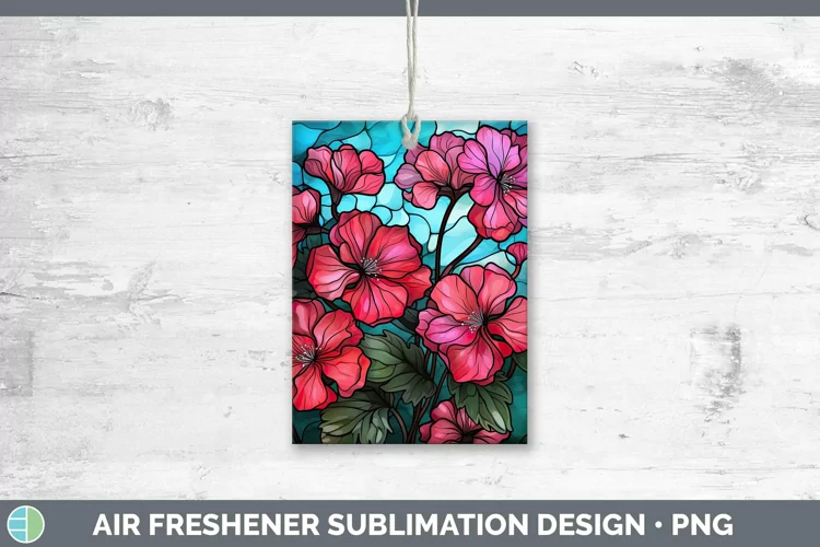 Stained Glass Flowers Geranium Air Freshener Sublimation Car
