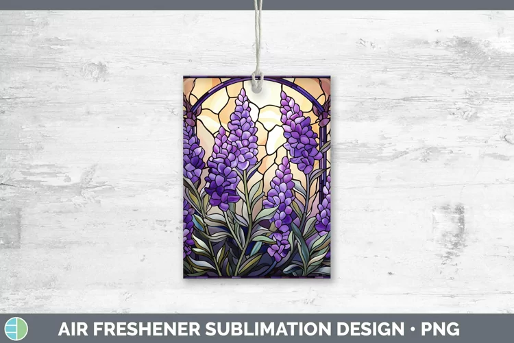 Stained Glass Flowers Lavender Air Freshener Sublimation Car