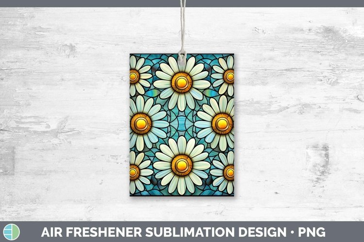 Stained Glass Flowers Daisy Air Freshener Sublimation Car Fr example image 1