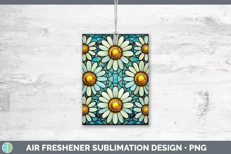 Stained Glass Flowers Daisy Air Freshener Sublimation Car Fr