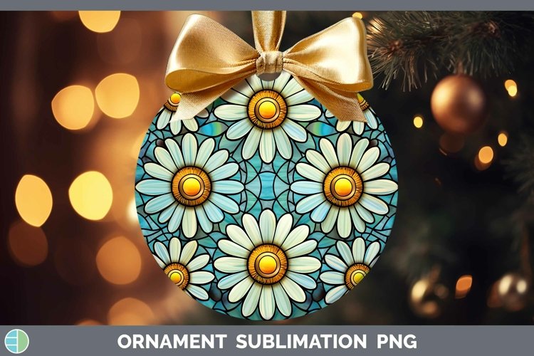 GorgeousStained Glass Flowers Ornament design.