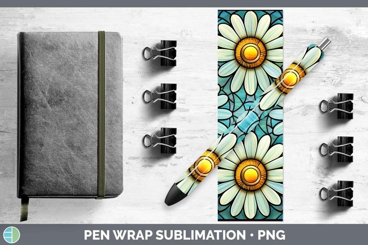 GorgeousStained Glass Flowers Pen Wrap design.