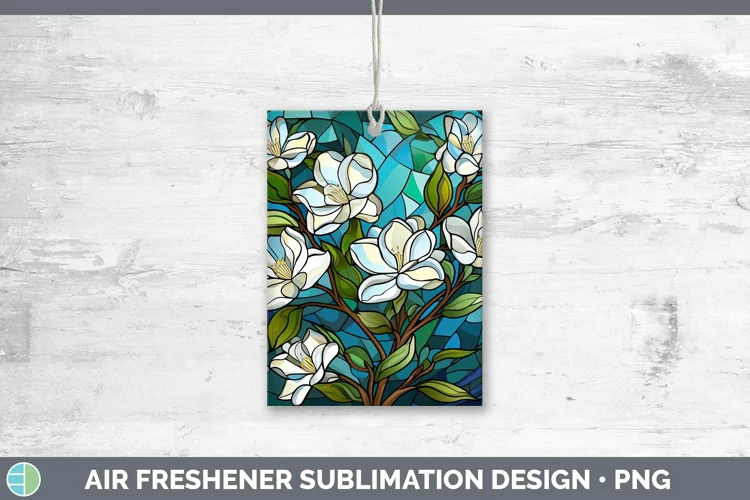 Stained Glass Flowers Gardenia Air Freshener Sublimation Car