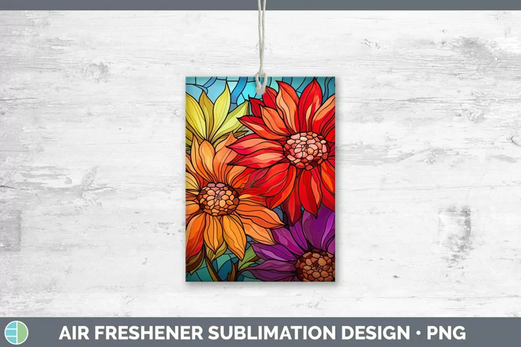 Stained Glass Flowers Gerbera Daisy Air Freshener Sublimatio
